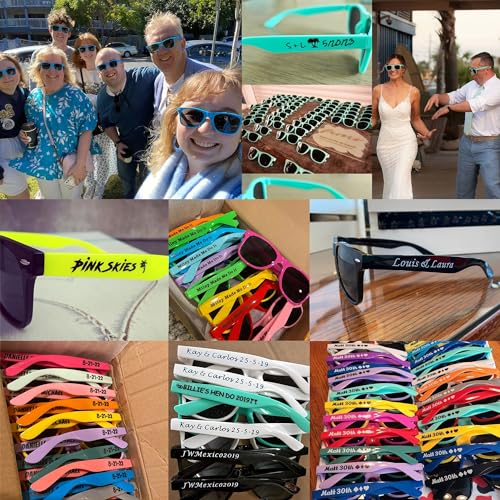 Gzldgifts 10Pc Custom Sunglasses Personalized Bulk Party Favors Wedding Guests Logo School Music Show Birthday Bachelorette Bridesmaid Gifts Garden Graduate 2024 Prom Customizable Glasses thumb #2