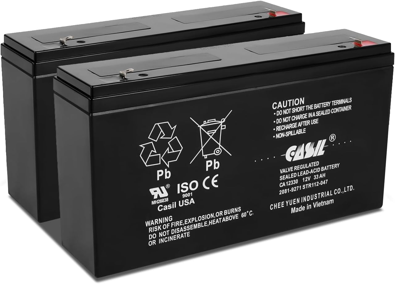 Casil Simplex 112-047 Fire Alarm Control Panel Battery 12V 33Ah F2 2 Pack