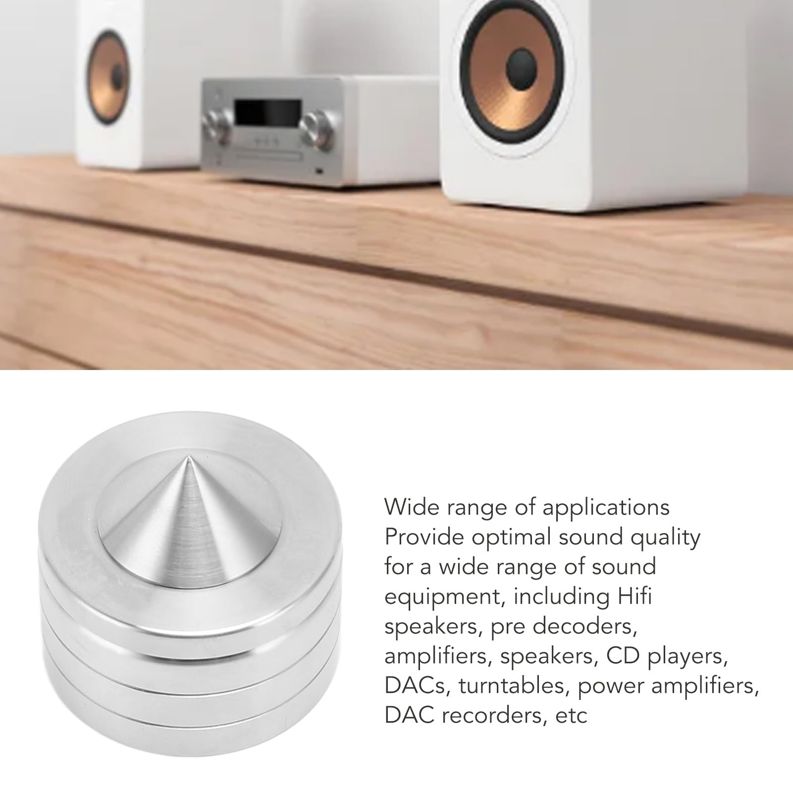 4 Pezzi Punte di Isolamento per Altoparlanti HiFi, Piedini di Supporto Isolanti Audio Ammortizzatori Punte di Isolamento per Altoparlanti per Giradischi Subwoofer