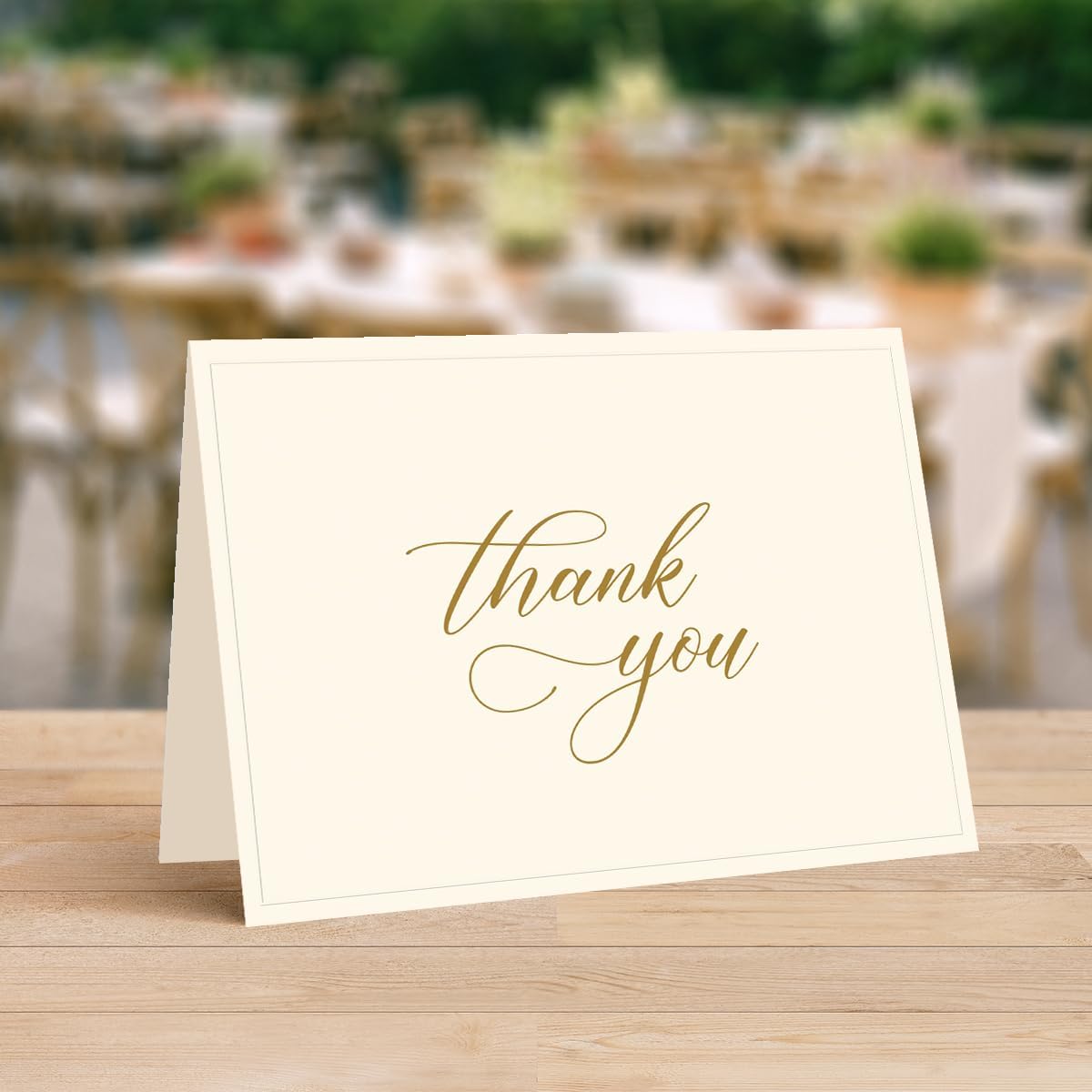Designer Greetings Bulk Blank Thank-You Cards for Any Occasion, Beige and Gold Foil Embossed Script (100 Foil-Embossed Thank-You Notes, Seals and Envelopes) – Perfect for Business, Graduation, Baby - Image 4