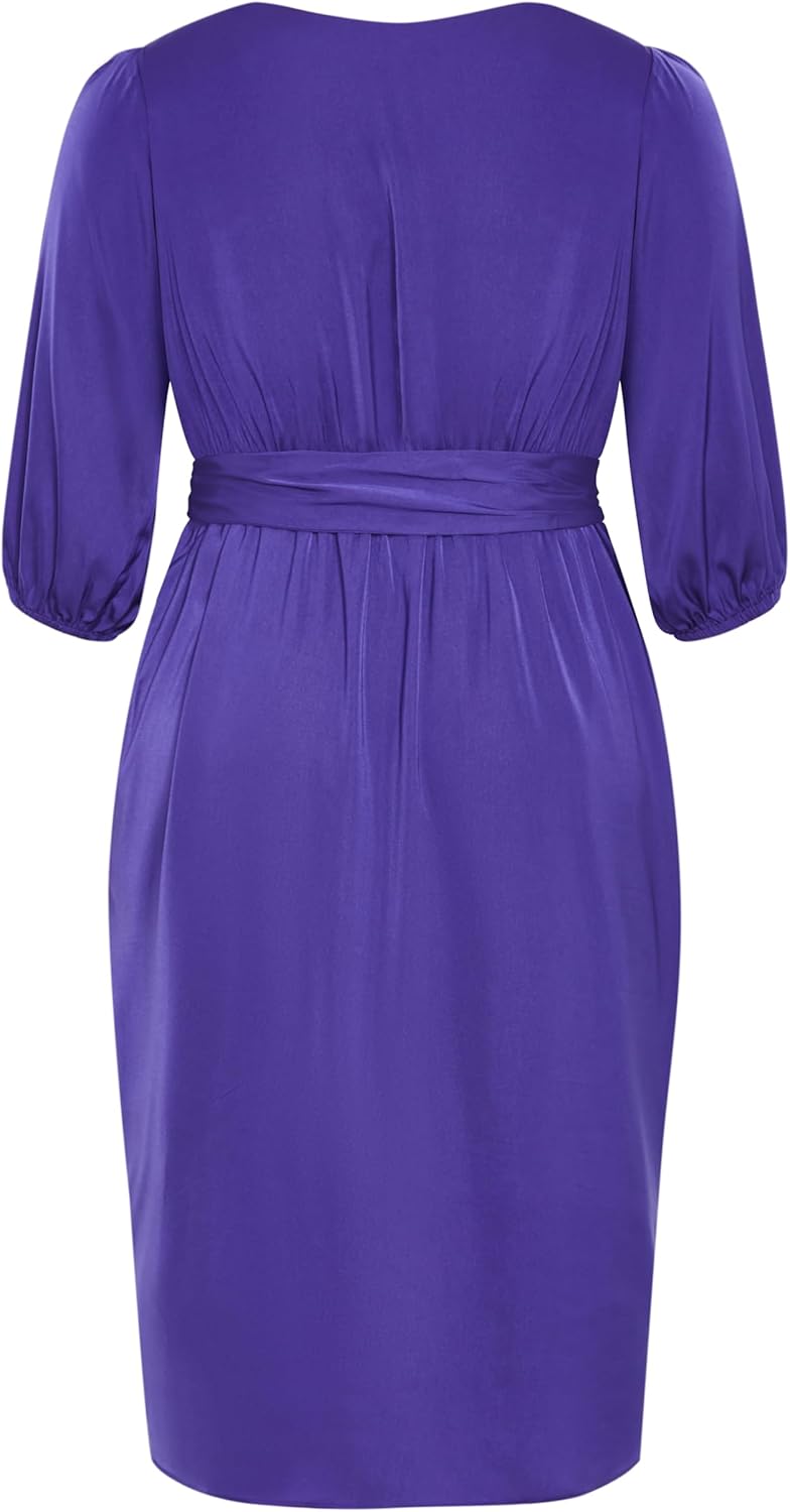 City Chic Women's Plus Size Cocktail Dress - Opulent Elbow Sleeve - Image 6