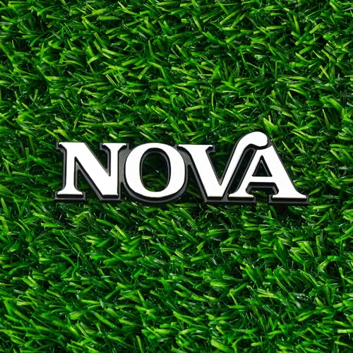 Image of 1Pc 1975-1979 Nova Front Fender Emblem 3D Badge Nameplate with mounting Studs 358756 Replacement for Nova (Silver Black)