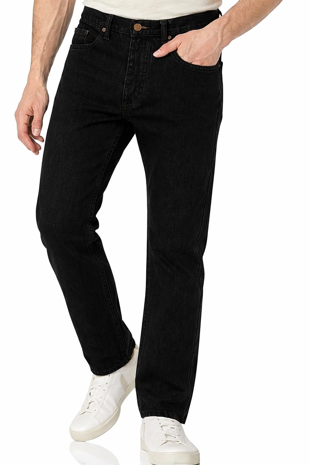 Mens Straight Leg Denim Jeans, Comfortable Hard Wearing Jean, Stylish & Classic Plain Fashion Trousers for Men Regular Fit Cotton Denim Pants