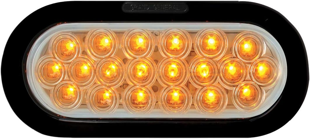 GG Grand General 87722 Amber/Amber LED Light (Oval Fleet, Grommet and Pigtail)