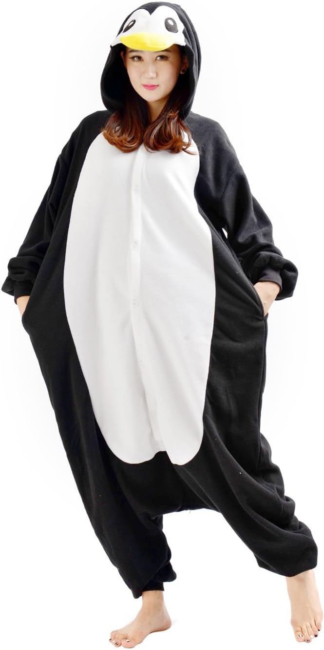 Pinguin Pyjama Für Kinder - Langarm Schlafanzug Aus Baumwolle Mit Knopfleiste