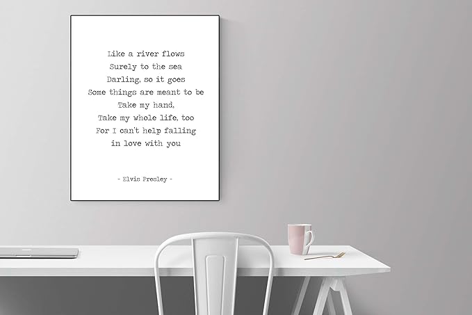 Amazon Com Can T Help Falling In Love With You Lyrics Poster Elvis Presley Music Art Print 8x10 Posters Prints