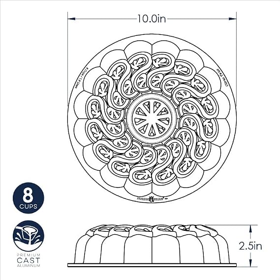 Nordic Ware Citrus Twisted Pan, 8 Cup Capacity, Confectionery