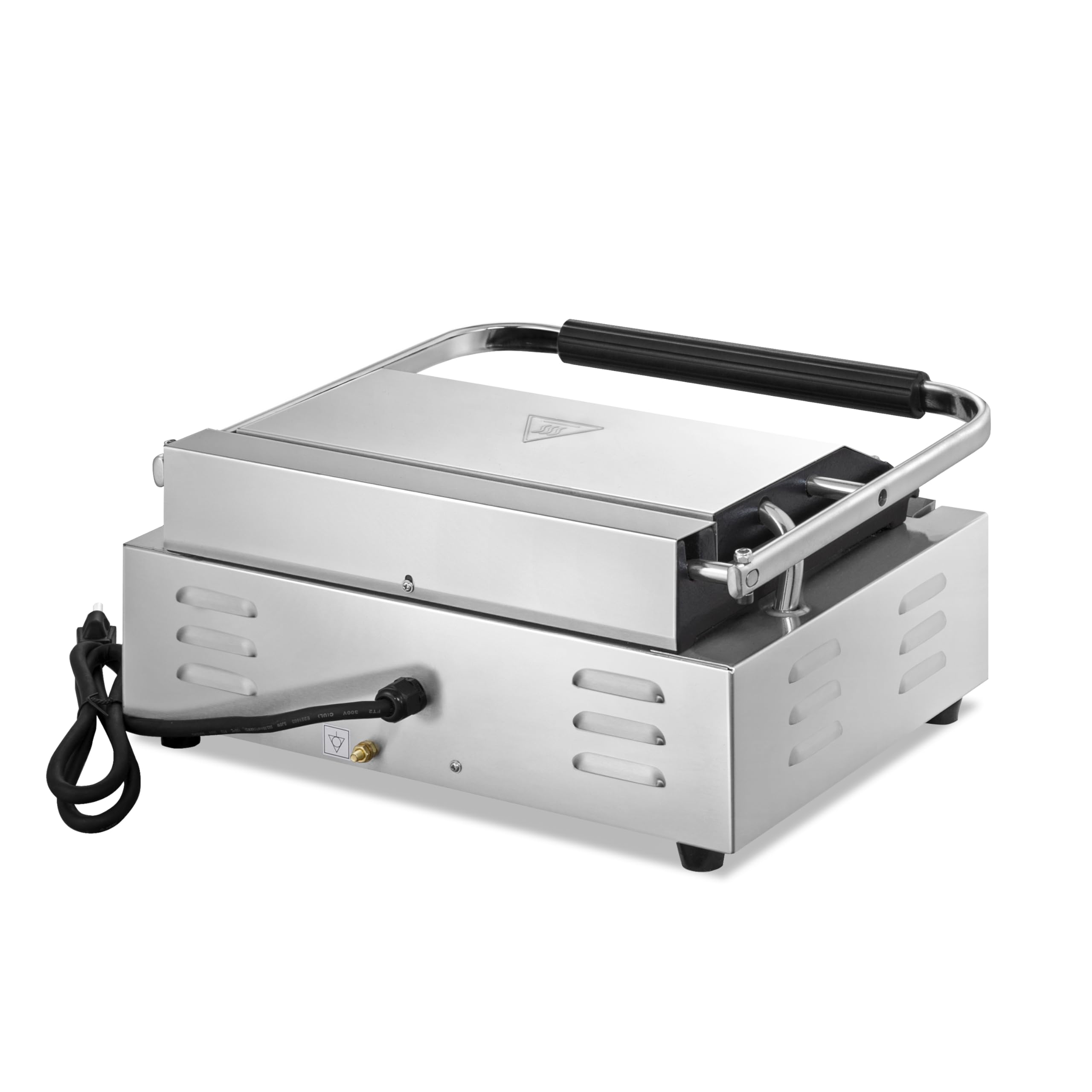 KWS PM-16 Premium - Parrilla eléctrica comercial de 110 V Panini de 1600 W con placas ranuradas, superficie de cocción de 9.25 x 8.8 pulgadas 3