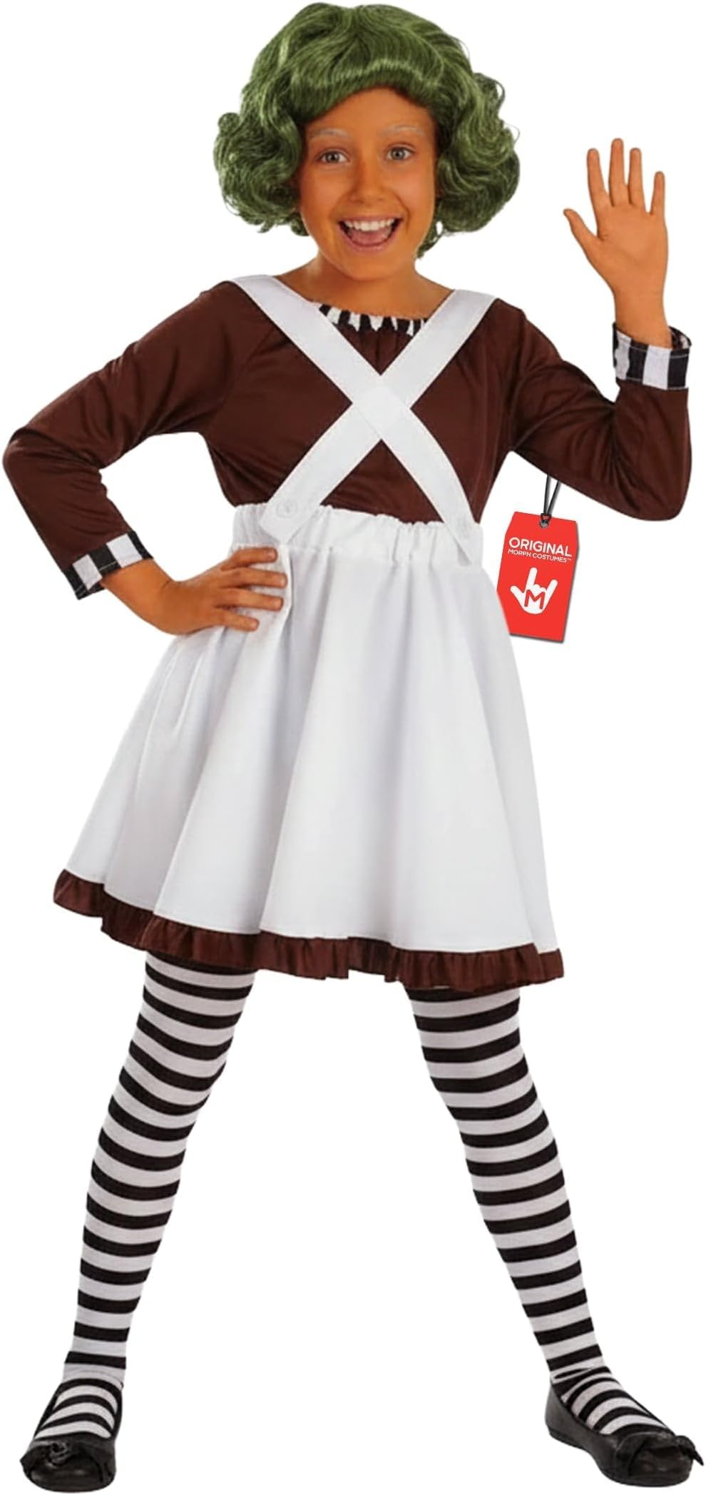 Girls Chocolate Factory Worker Halloween Costume, Kids Candy Movie Character Outfit for Trick-or-treating, Medium