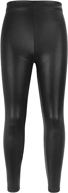 Kids Girls Metallic Dance Leggings - Yoga Pants for Gymnastics & Performance