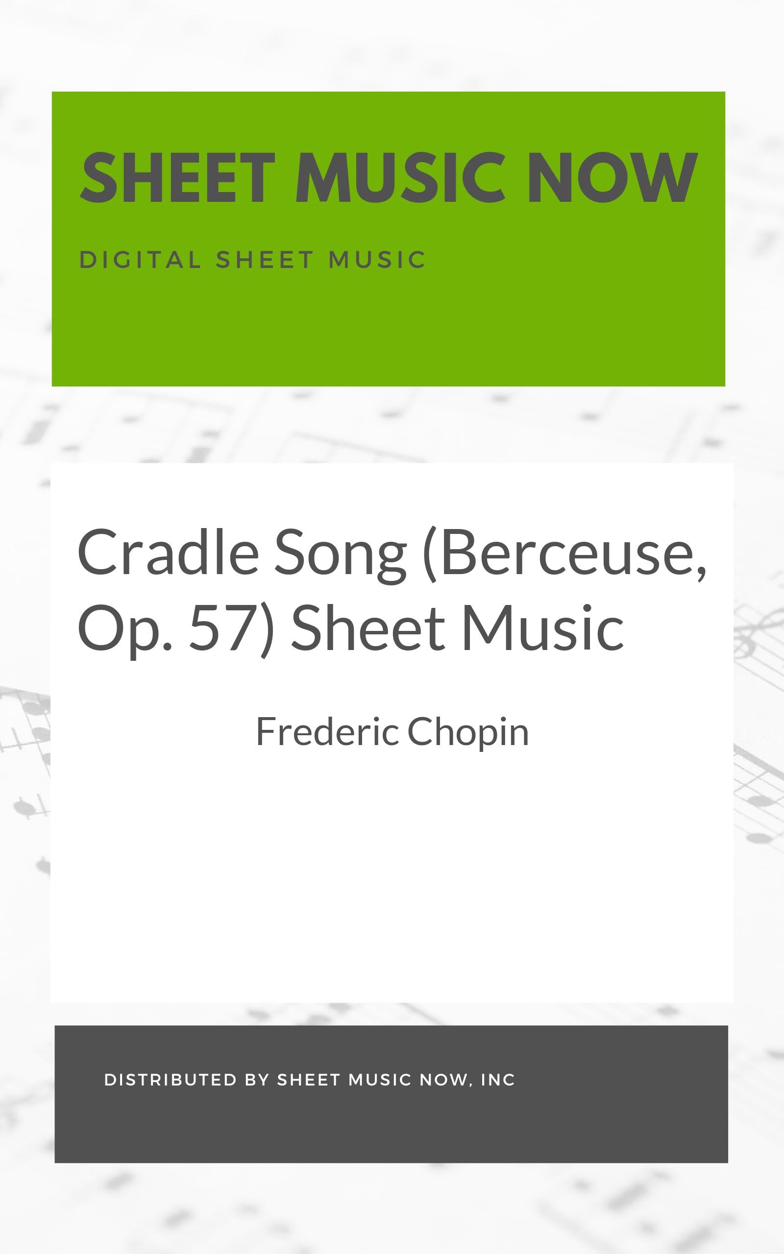 Cradle Song (Berceuse, Op. 57) Sheet Music