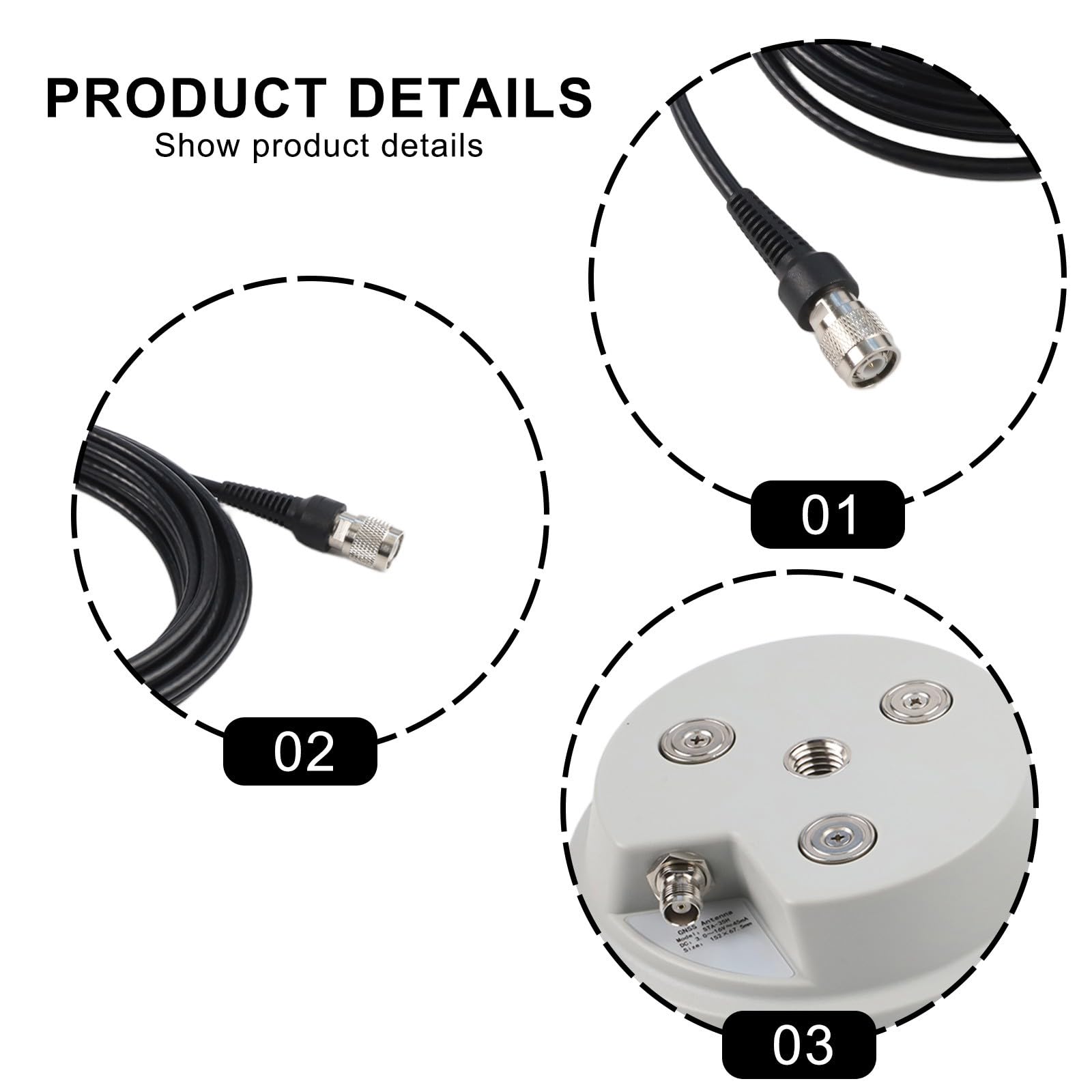 GNSS Antenne GPS Glonass BDS Galileo AG-35H à gain élevé magnétique pour récepteur, toit de voiture, cartographie agricole, arpentage