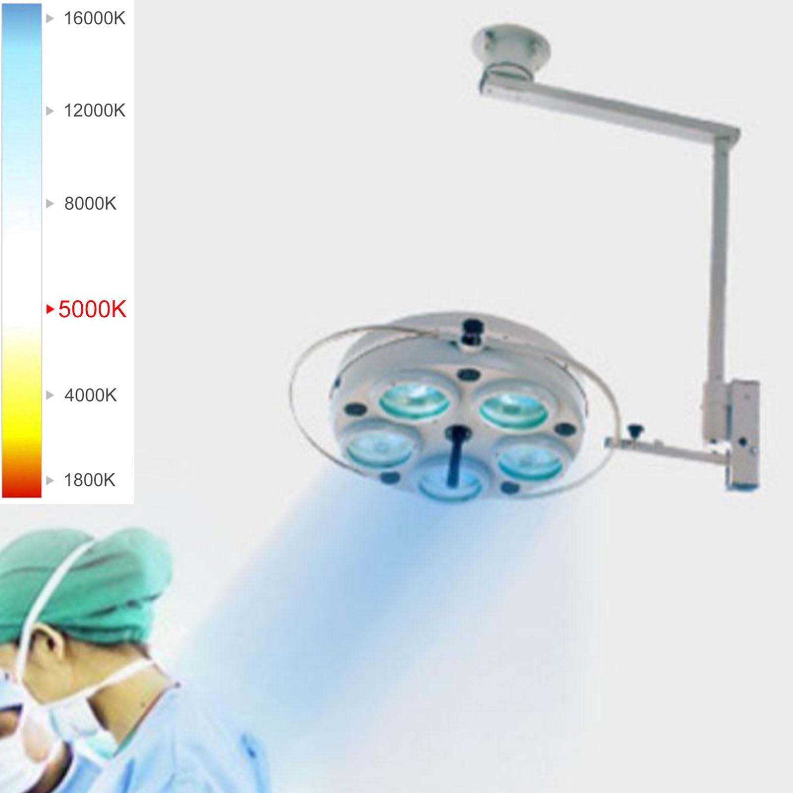 Lampa LED do Stomatologii i Jamy Ustnej, Sufitowa Lampa do Badań Medycznych, Lampa do Badań Chirurgicznych, Lampa Bezcieniowa, Lampa dla Zwierząt, Lampa Kosmetyczna