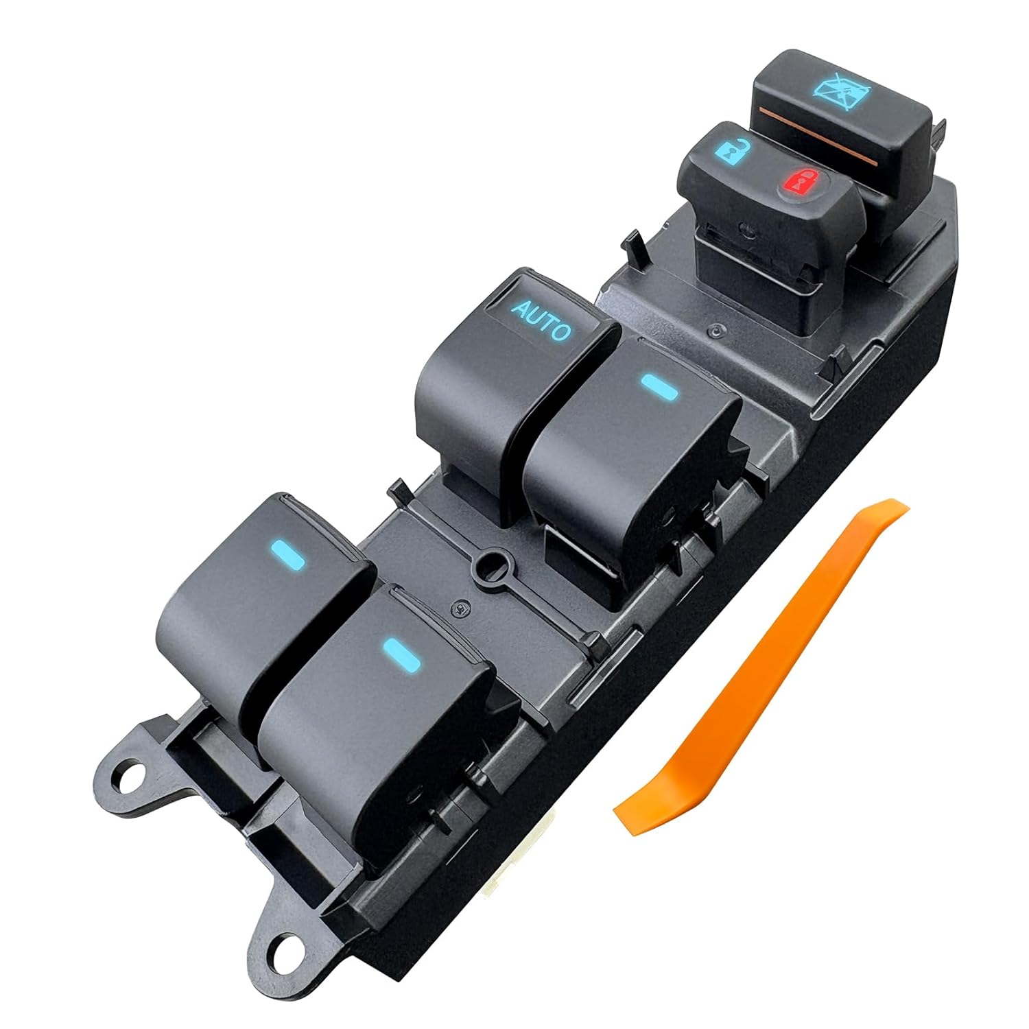 Driver-Side Window Switch Fits 14-19 Toyota Corolla/Corolla iM (All-Keys Ice Blue LED) - W/Pry Tool, 1-Year Warranty