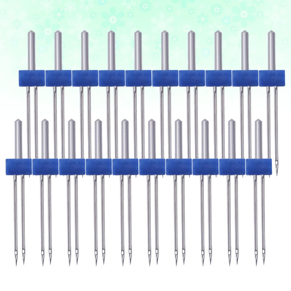 MOBUTOFU 100 Stück Nähmaschine Doppelnadel 3mm Metall Blau C01 005 00171 für Nähmaschine für Haushaltsnähmaschinen Zwillingsnadel Satz