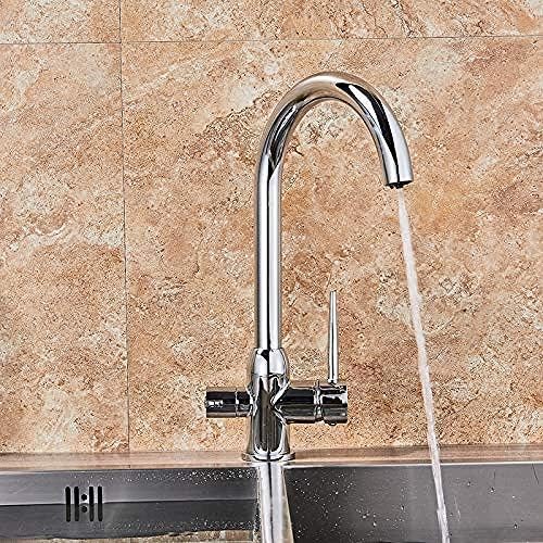 Robinet de cuisine mitigeur double commande pivotant 360 avec option eau purifiée