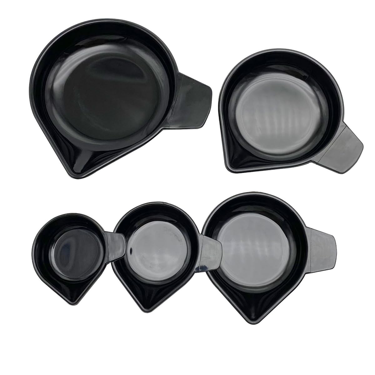 luzen 1 Set/5 pcs Plastic Digital Scale Weighting Pan Electronic Scale Tray Gemstone Diamond Powder Weighing Pan Bowl with Pointed Mouth for Jewelry Scale Kitchen Food Lab Test Weighting Tool, Black