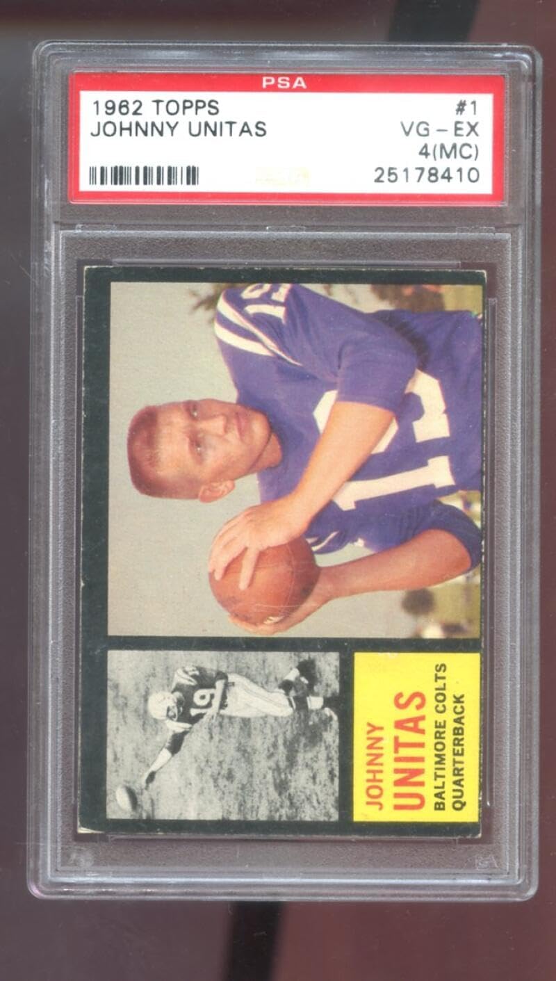 1962 Topps #1 John Unitas Johnny Unitas PSA 4 (MC) Graded Football Card NFL Baltimore Colts
