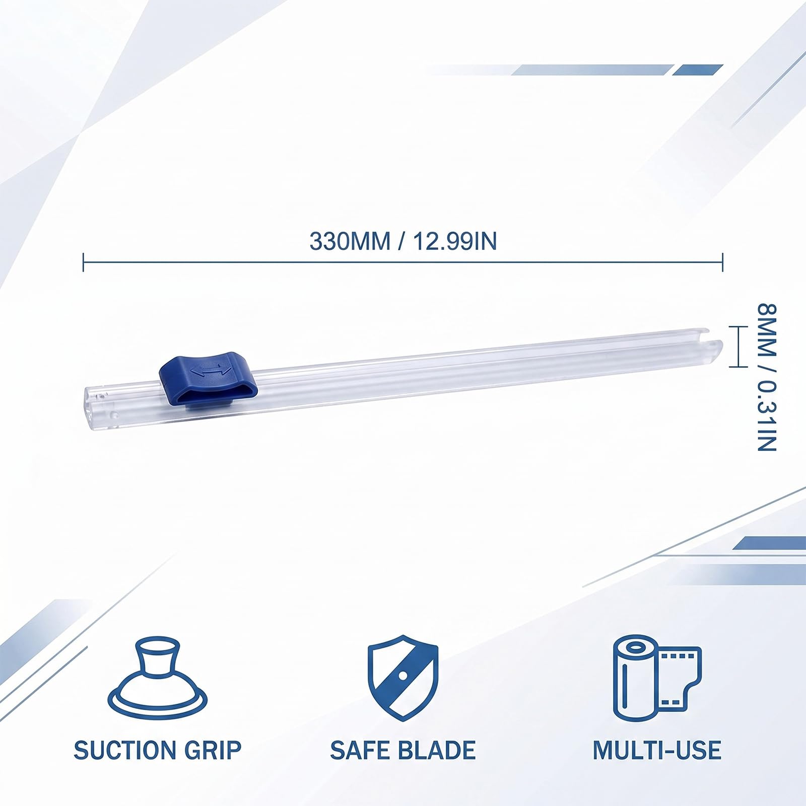 4 Pièces Coupe Film Alimentaire 330mm - Glissière de Rechange pour Distributeur de Film Étirable et Papier Aluminium - Découpe Précise avec Système de Rail 5.5mm - Accessoire Cuisine Pratique