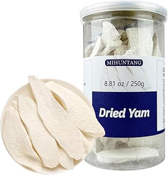 Dried Yam 250g Shan Yao Large Slices Cutting for Tea Congee Soup Porridge | Carefully Selected, Large Diagonal Slices,Multiple Uses   Tea, Soup, Or Porridge,Satisfying, Starchy Texture After Cooking