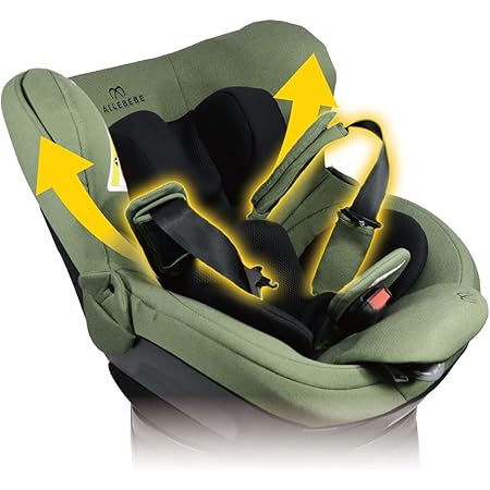 Amazon エールベベ チャイルドシート 新生児 から使える Isofix 固定 回転型 クルット 6i プレミアム デニムカーキ ジャンピングハーネス搭載 Bf942 ベビー マタニティ ベビー マタニティ 通販
