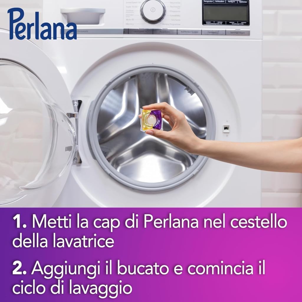 Perlana Renew Caps Black - Detergente en cápsulas para lavadora, fórmula 3 en 1, ideal para todas las prendas oscuras, paquete de 18 lavados