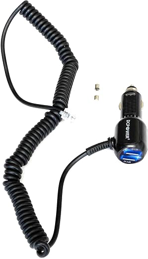 DCPOWER Coiled/Curled Power Cord Compatible Replacement for Escort MAX 360, Escort MAX 360C Radar Detector