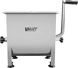 Meat Mixer, 4.2 Gallons 18 Pound Capacity, Manually Cranked or Motorized Sausage Mixer Machine for Mixing, Stainless Steel, Both Commercial and Household Use