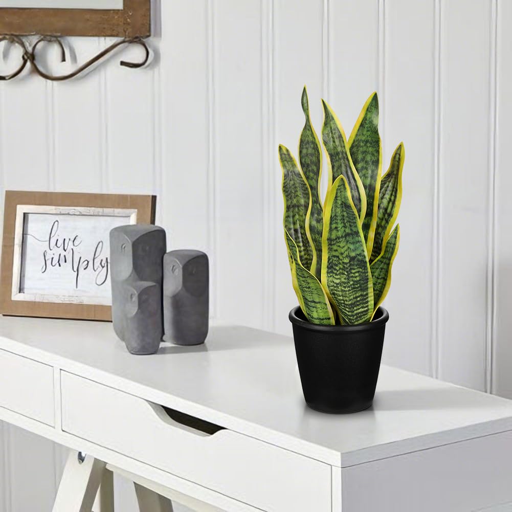 Oairse Pianta artificiale di serpente in vaso, 42 cm, pianta finta Sansevieria per interni, pianta finta in vaso per casa, ufficio, bagno, camera da letto, soggiorno, decorazione