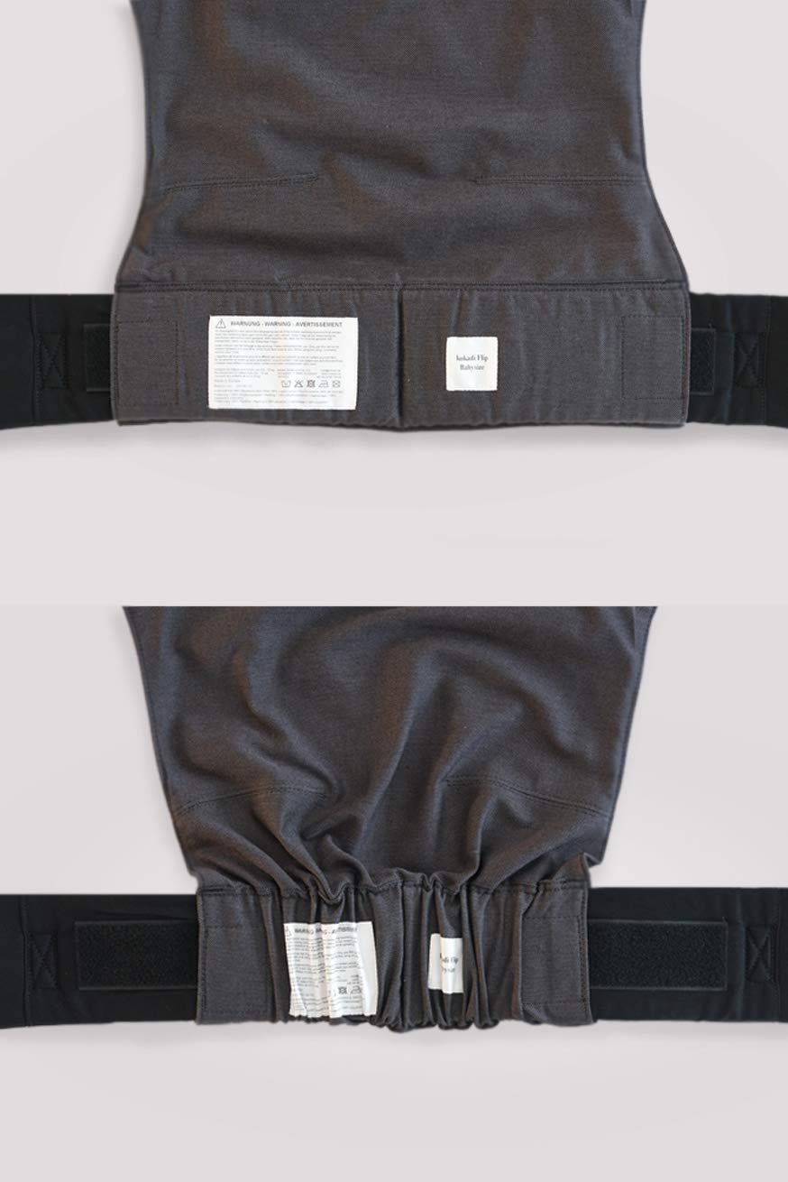 KOKADI Just Mr. Grey - Mochila portabebés con tapa (ergonómica, fácil y segura, desde el nacimiento hasta 15 kg, algodón orgánico)