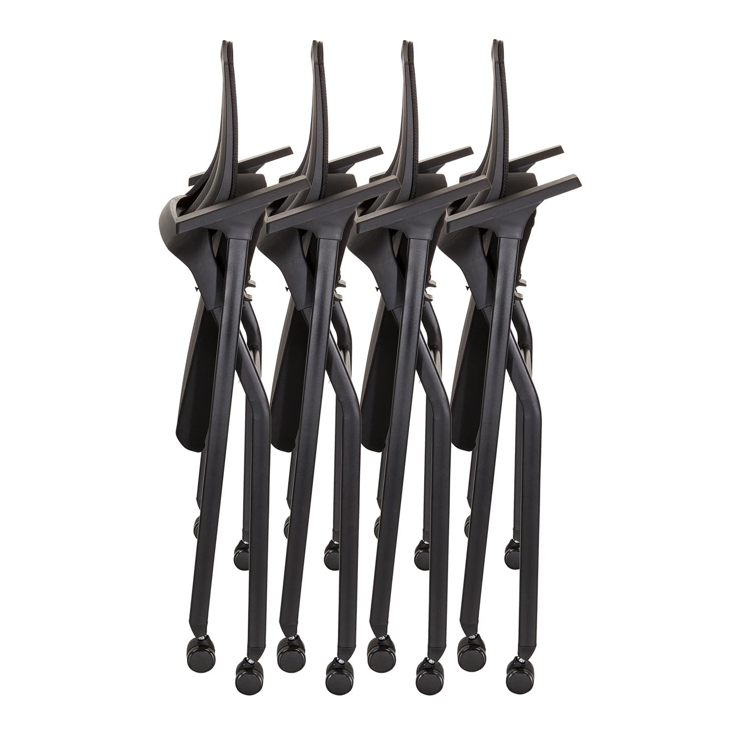 Silla Plegable Priority II Tela y Malla Negro 150 kg Ruedas