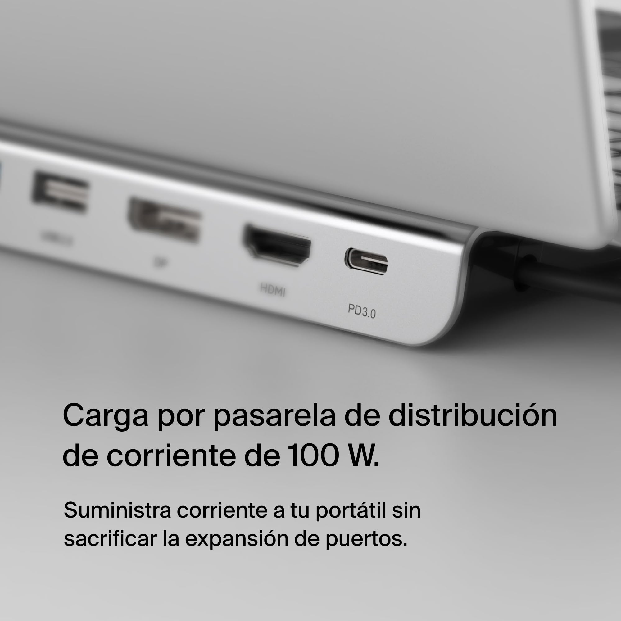 Belkin base dock USB-C multipuerto con HDMI, DisplayPort, VGA y USB-C (4K), carga passthrough PD de 100 W, 3 USB-A, 1 Gigabit Ethernet, SD/MicroSD y audio de 3,5 mm para MacBook* Pro, Air, XPS y otros