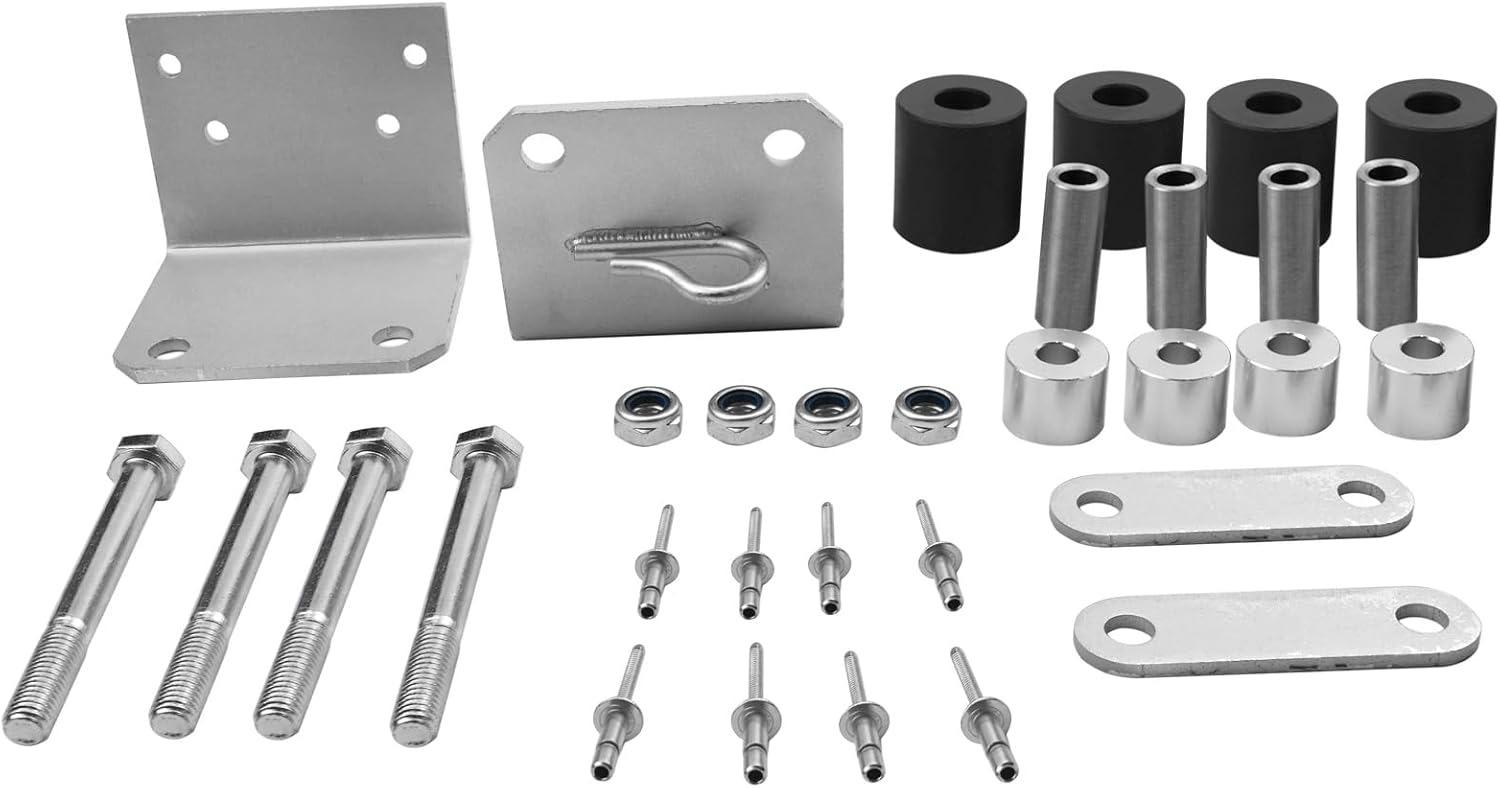 Lower Roller Bracket Kit Bundle with Rollers and Hardware Driver Side and Passenger Side for 13-04401M001 13-04401M002 13-03593 13-04413SPL 13-04467 13-04401 Fit for Peterbilt 379 Left Right Sides