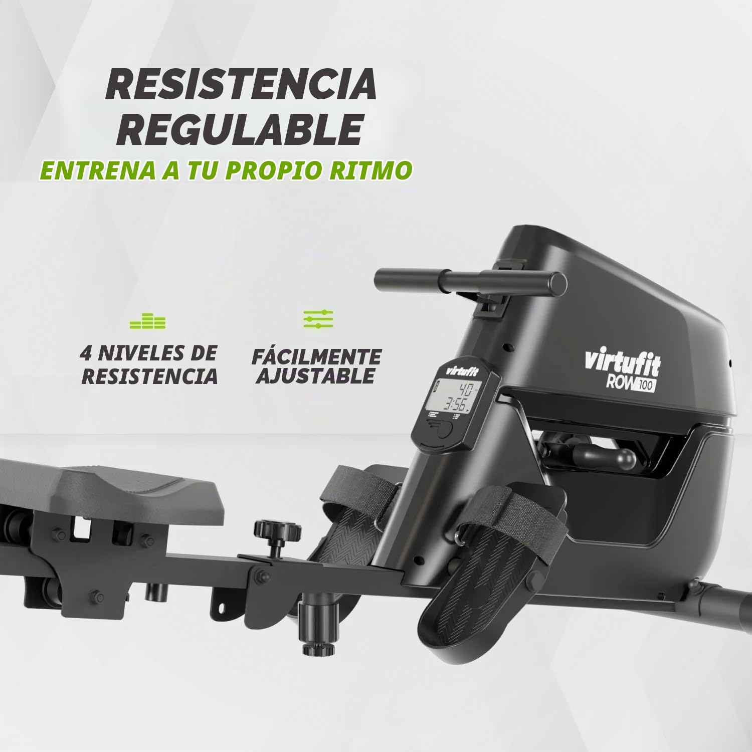 VirtuFit Row 100 Máquina de remo plegable para el hogar - Máquina de remo