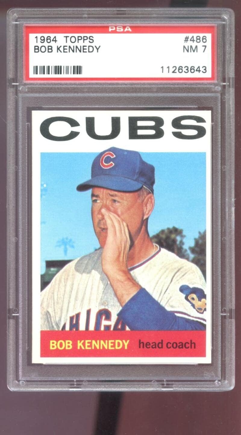 1964 Topps #486 Bob Kennedy PSA 7 Graded Baseball Card NM MLB Chicago Cubs