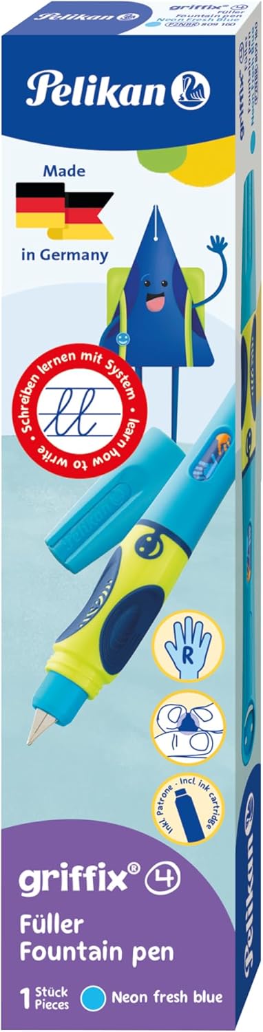Pelikan Right Handed, Neon Fresh Blau, 1 Count (Pack of 1)