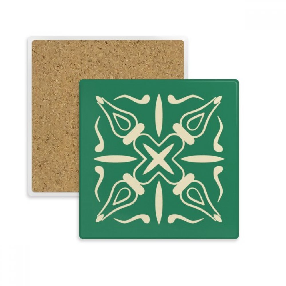 Coaster en pierre style Talavera vert le cadeau déco idéal pour amateurs de thé