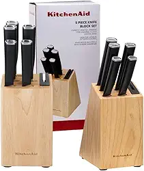 Conjunto de 5 Facas Forjadas Com Cepo em Madeira Kitchenaid