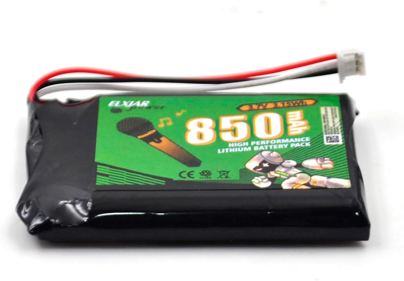 (2-Pack) Replacement Battery for Shure SB901A, Compatible with MXW1, MXW6, MXW8 Wireless Transmitters, 3.7V 850mAh Li-Po