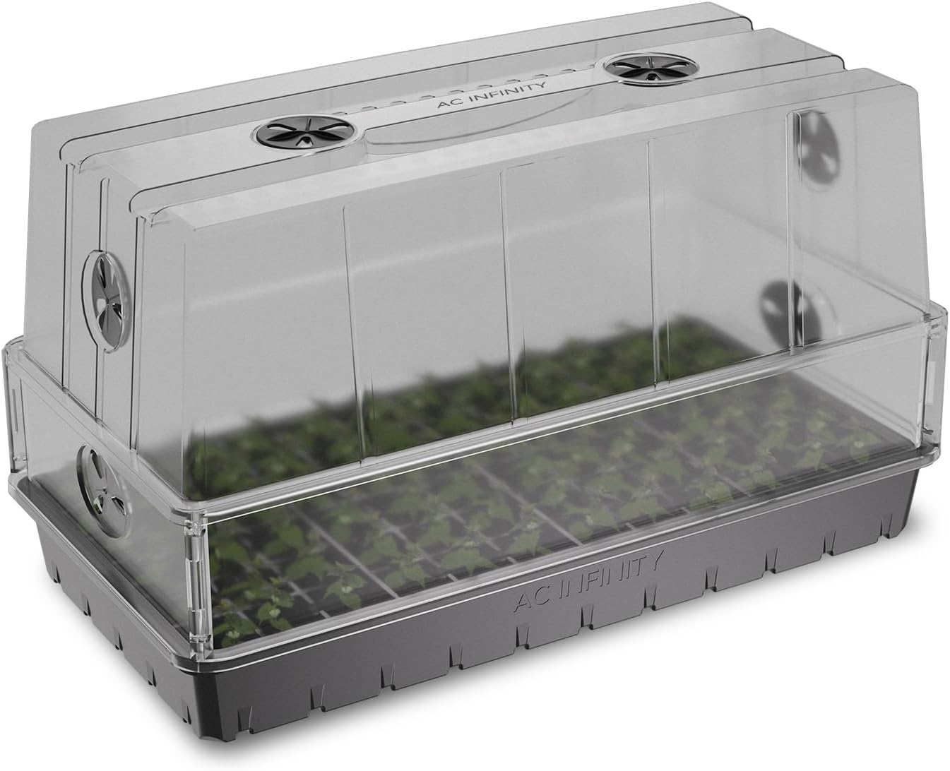 Large Humidity Dome, Heavy-Duty Germination Kit with 3mm Thick Clear Dome, Sturdy Drip Tray, 6x12 Cell Seedling Tray, and Vented Height Extension Panels, for Seed Starting, Cloning Plants