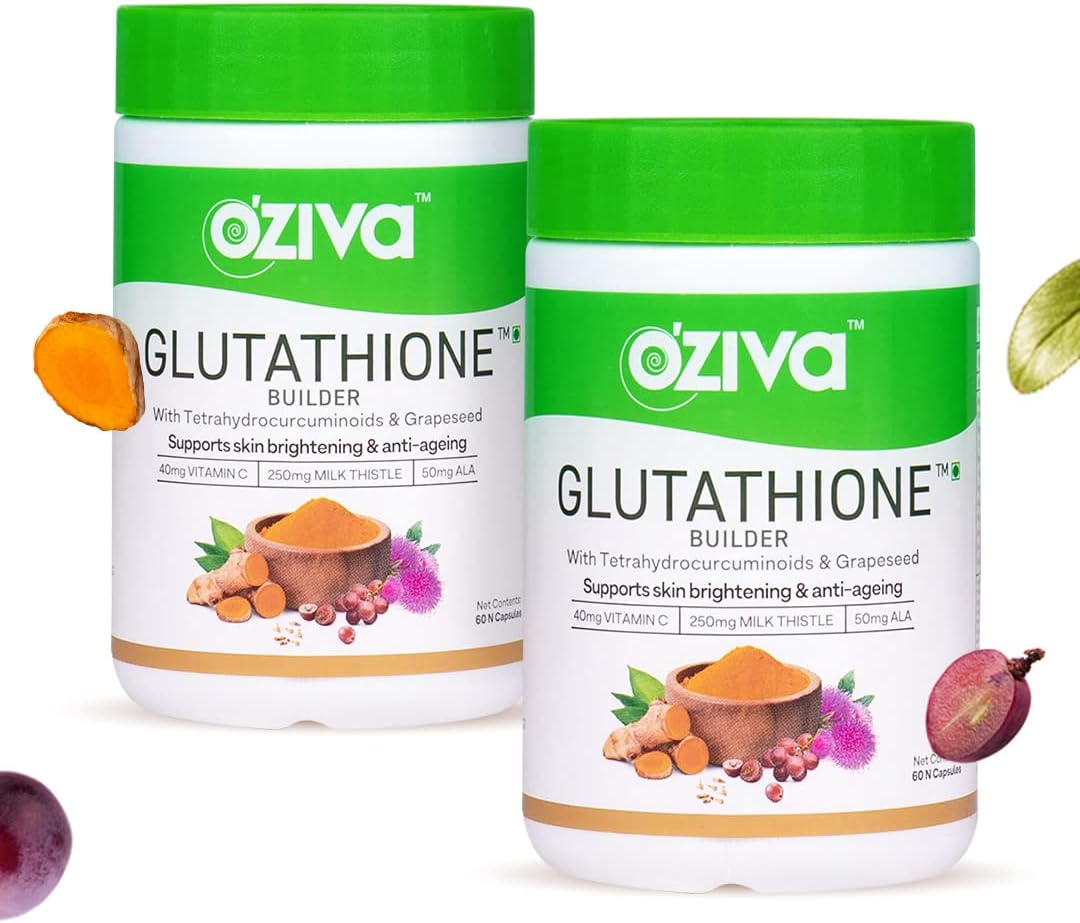 Plant Based Glutathione Builder | Glutathione Tablets for Skin Glow & Anti-Ageing | Sugar free, Antioxidant supplements with Grapeseed, Vitamins C & E, Selenium, 120 Veg Capsules