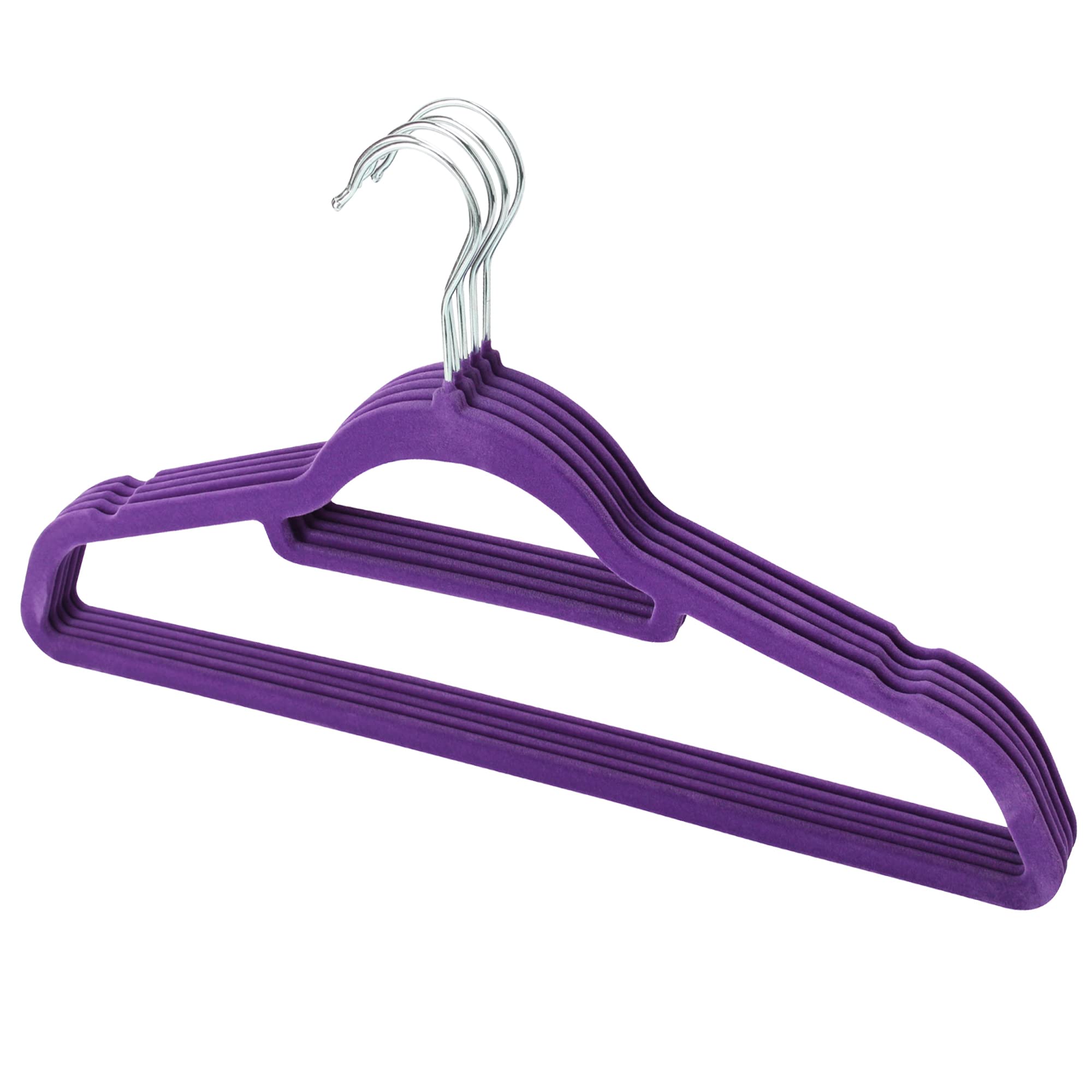 SASONS® Luxury Velvet Coat/Shirt/Dress/Suit Hangers, Non-Scratch, Heavy Duty, Anti-Slip, Quality Compact Space Saving Wardrobe Adults Clothes Organiser Rails/Racks/Hangers [20/Pack, Purple]