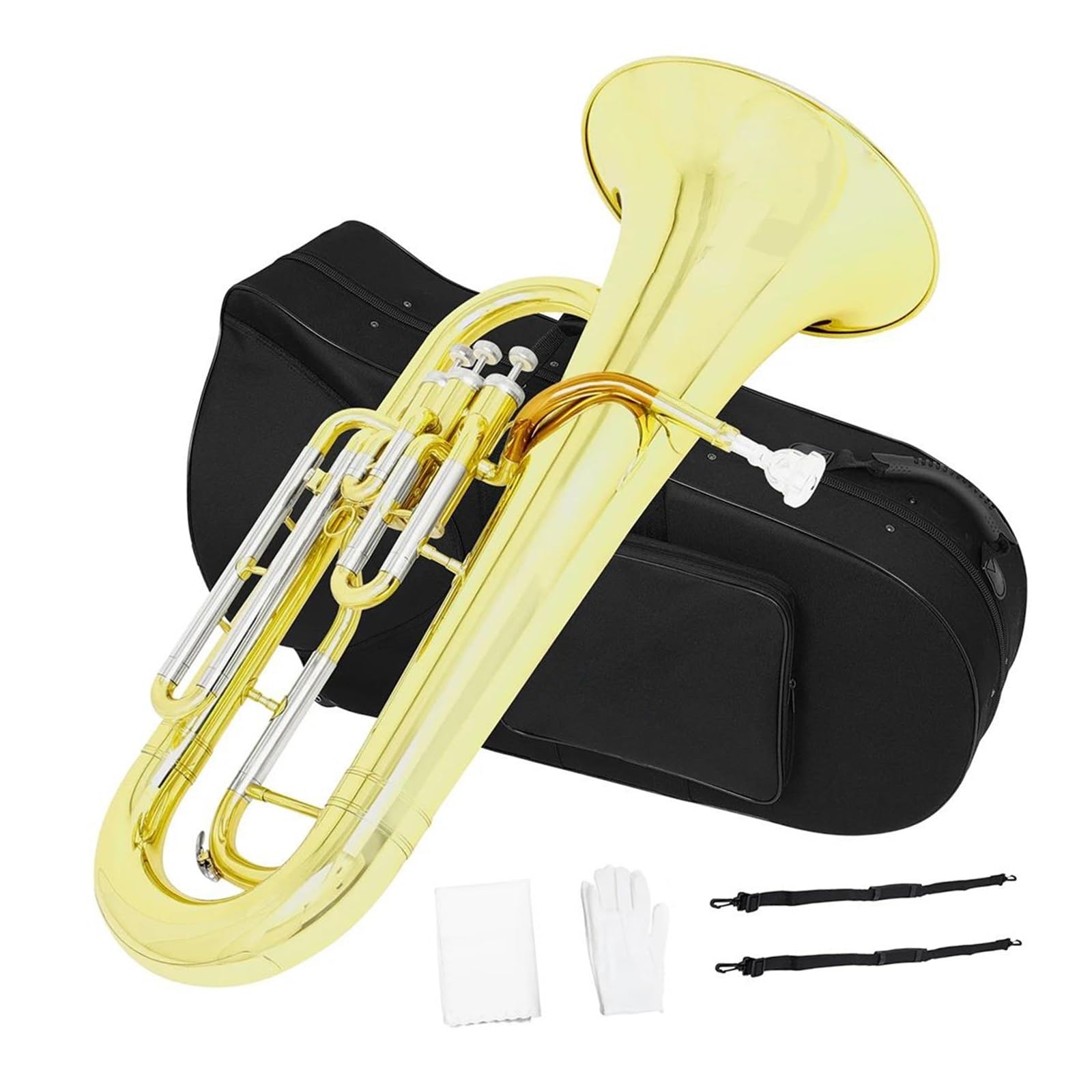 Eufonium Mosiądzu Bb Euphonium 3 Kluczowy Zawór Pionowy Złoty Lakier Róg Barytonowy Z Akcesoriami Do Instrumentów Muzycznych