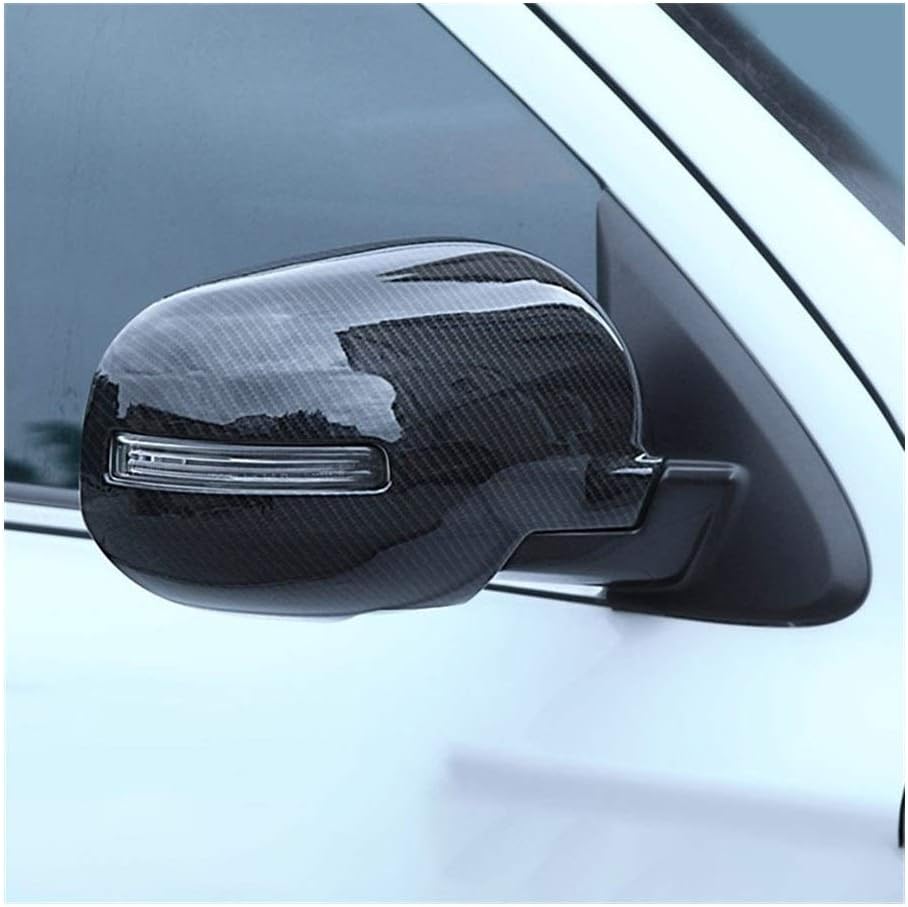 Carbon Fiber ABS Car Side Door Rearview Mirror Cover Trim Moldings, Fits for Mitsubishi, Outlander 2016-2019 Wing Mirror Cover Cap