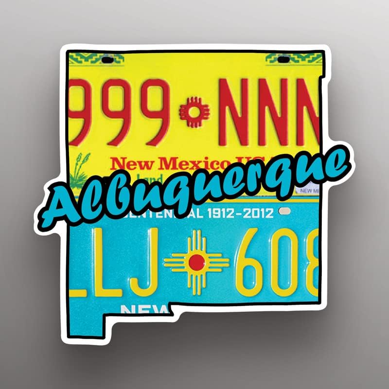 Albuquerque Nuevo México Forma de Estado Gran idea de regalo Individual Imán de 5 pulgadas Fabricado en los Estados Unidos Caja de