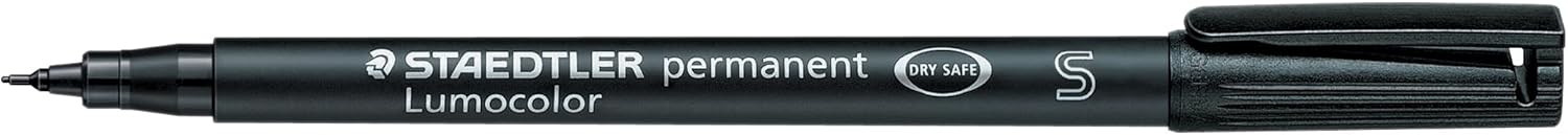 Staedtler Mars Fiber Tip Marker Permanent, Superfine, Black, Pack of 10 (STD3139)