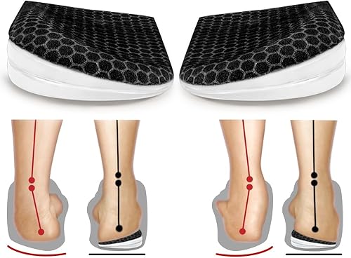BIGGCOOL Plantillas correctivas para supinación y sobrepronación, plantillas ortopédicas de cuña de talón medial y lateral para alineación de pies,