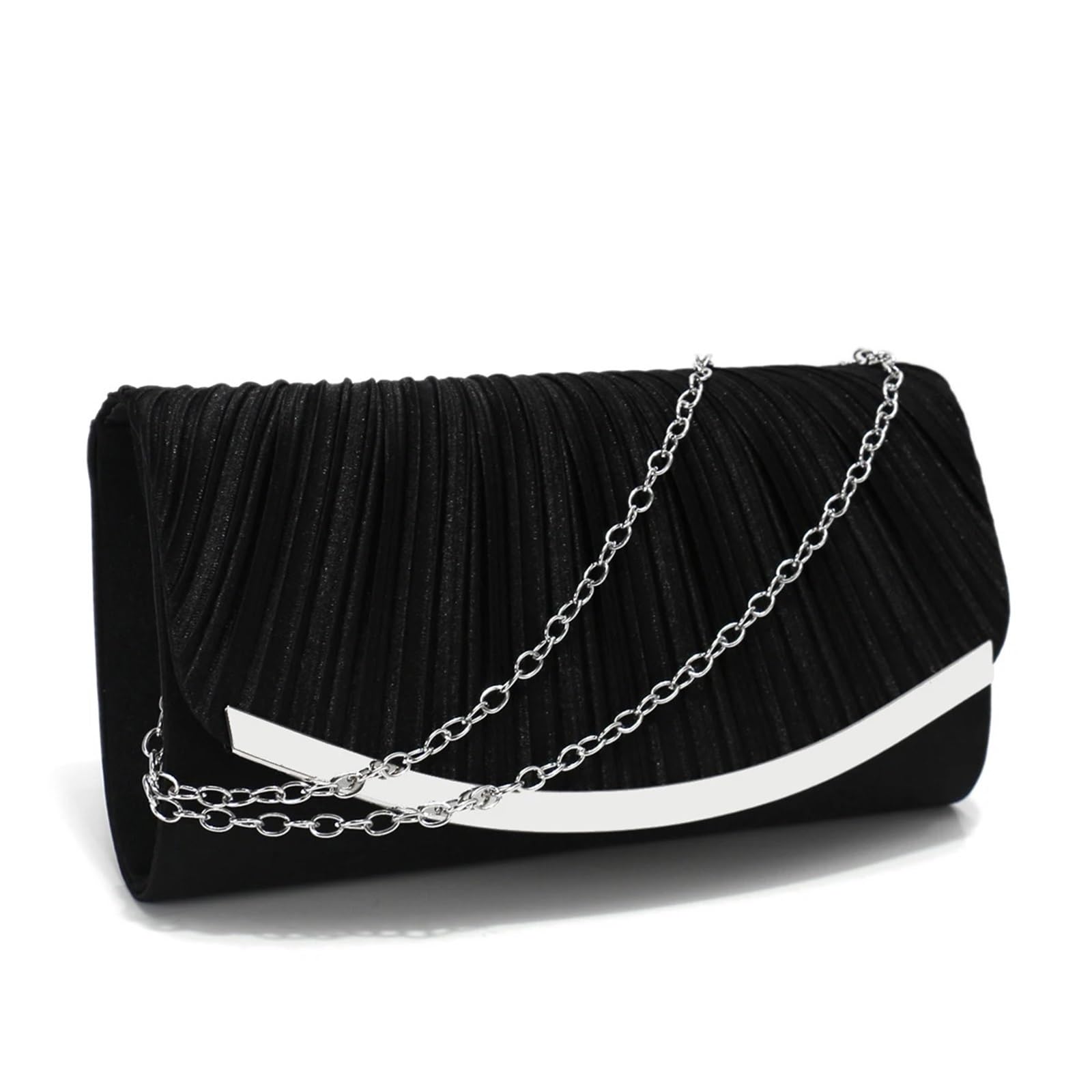Bolso Mano Mujer Bolso de mano tipo sobre for noche, fiesta, boda, monedero plisado