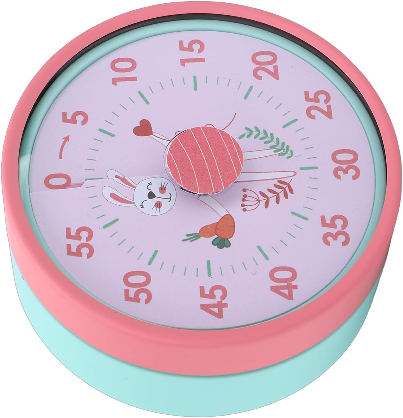 Tnfeeon Digital Timer 60 Minute Visual Countdown Timer, Mechanical Kitchen Clock for Classroom Home Study and Cooking Nan (Pink Green)