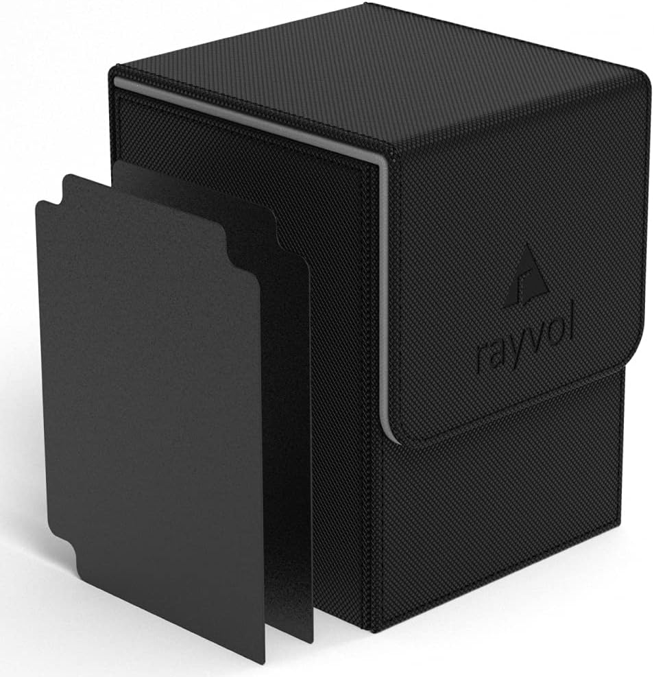 Rayvol Premium 100+ Card Deck Box with 2 Dividers per Box, Large Size Fit 100+ Sleeved Cards - PVC Free Card Holder for TCG : Toys & Games